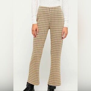 Urban Outfitters Yellow Plaid Flare Pants - Size Med